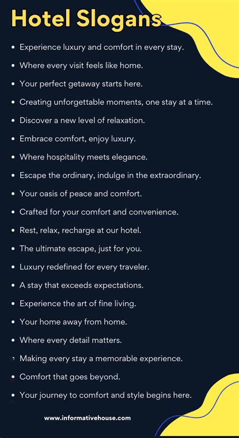 hotel slogans
